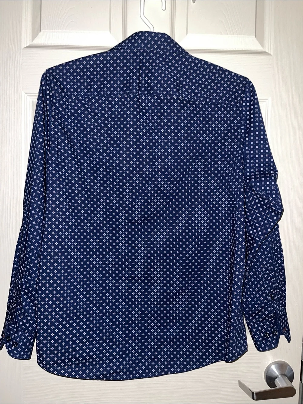 Tasso Elba Men's Navy Blue Printed Button-Up Shirt
